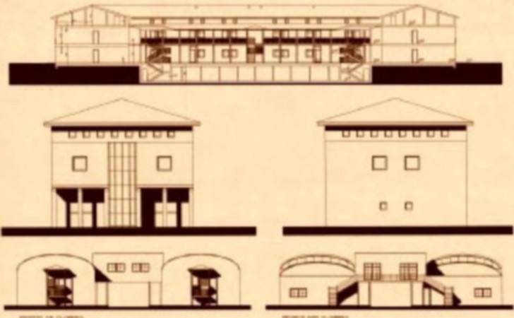 Edificio a corte montione 3  - prospetti e sezioni